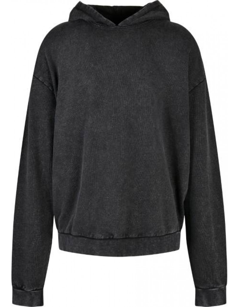 Pulover bărbătesc supradimensionat cu glugă „Acid Wash”